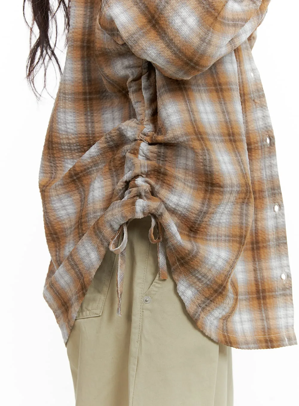 Checkered Hooded Shirt CM426 sold by Lewkin product image thumbnail 5