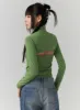 Back Slit Turtle Neck Crop Tee CD308 sold by Lewkin