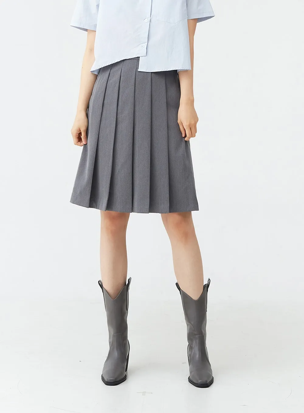 Basic Pleated Midi Skirt OG02 sold by Lewkin product image thumbnail 3