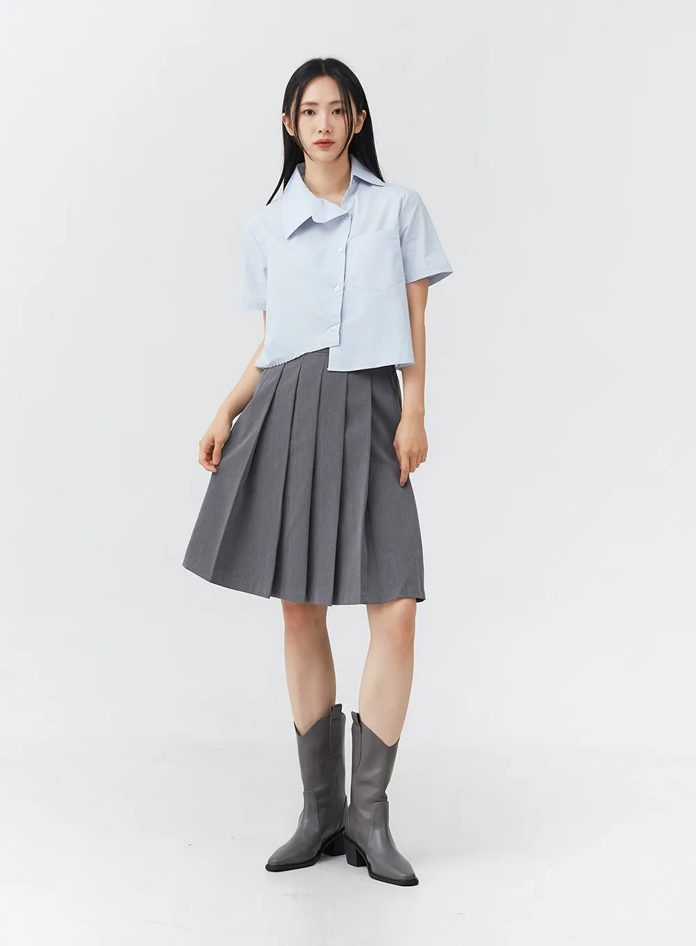 Basic Pleated Midi Skirt OG02 sold by Lewkin product image thumbnail 2