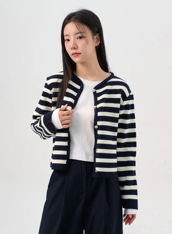 Striped Cardigan OG328 sold by Lewkin