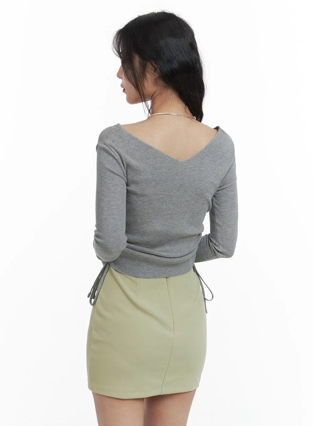 Shirred Slim Fit Top OM422 sold by Lewkin product image thumbnail 4