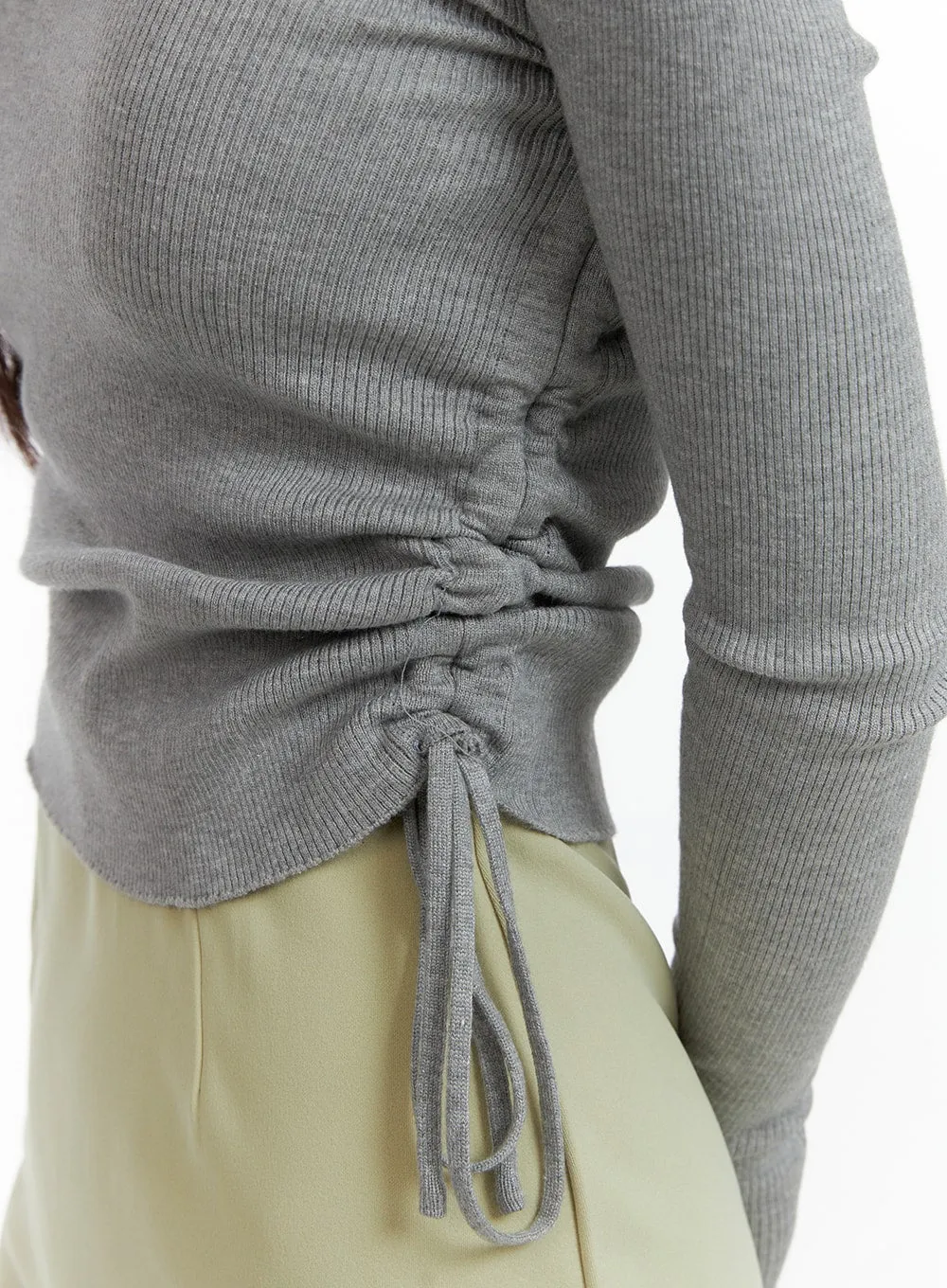 Shirred Slim Fit Top OM422 sold by Lewkin product image thumbnail 5