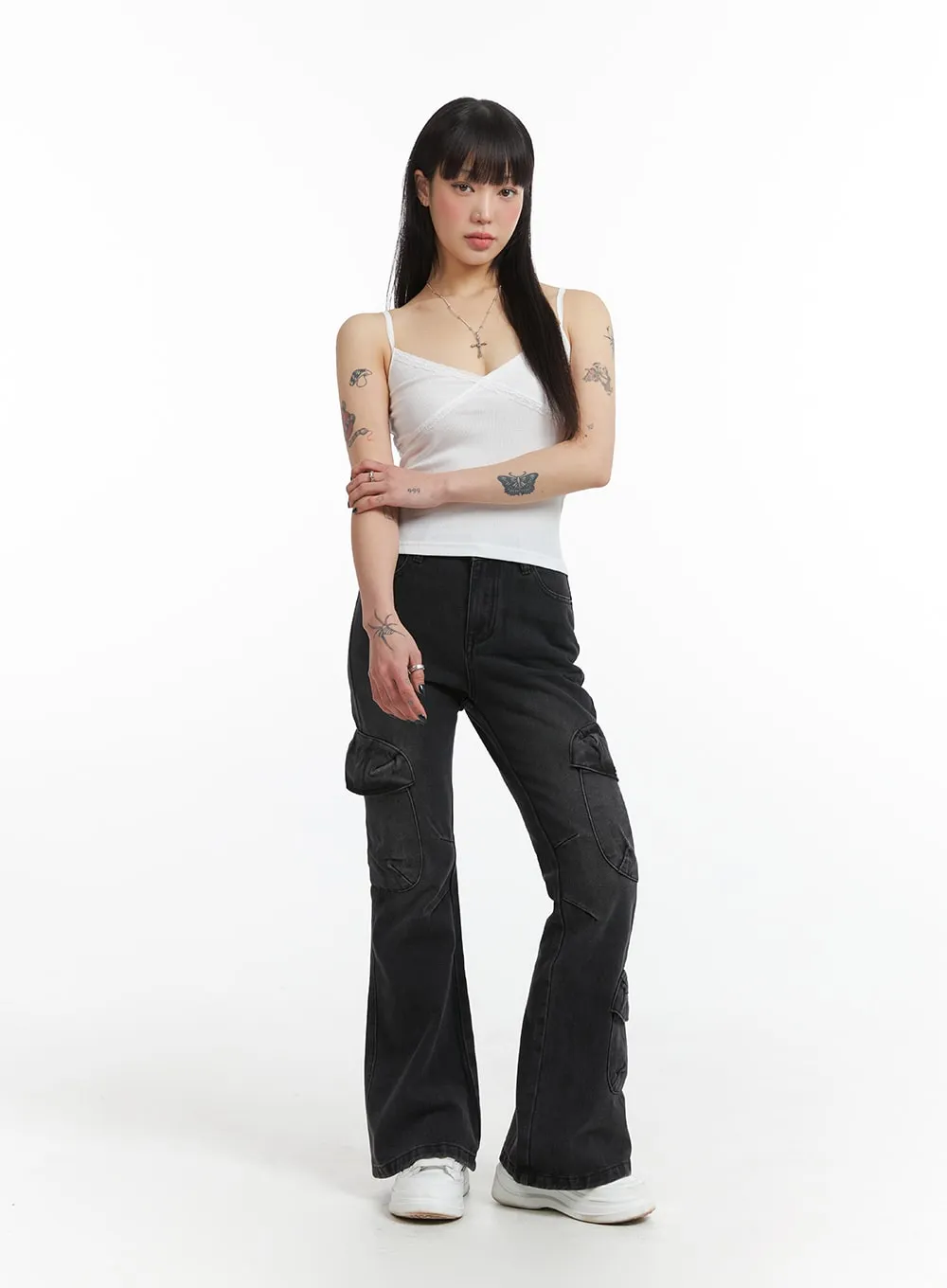 Slim Fit Lace Cami Top IJ410 sold by Lewkin product image thumbnail 5