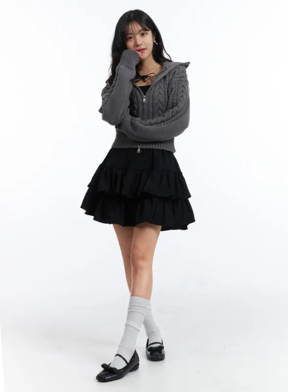 A-Line Layered Frill Mini Skirt OJ426 sold by Lewkin