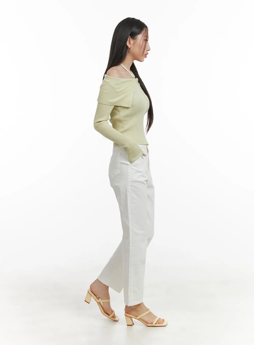 Cropped Straight Fit Pants OA415 sold by Lewkin product image thumbnail 3