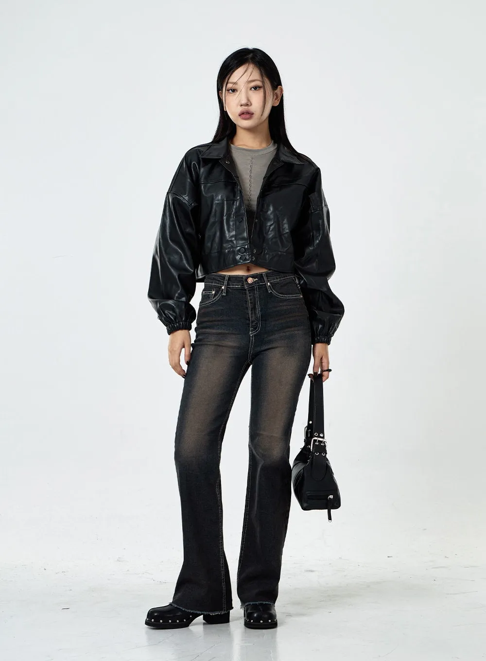 Basic Washed Bootcut Jeans CS07 sold by Lewkin