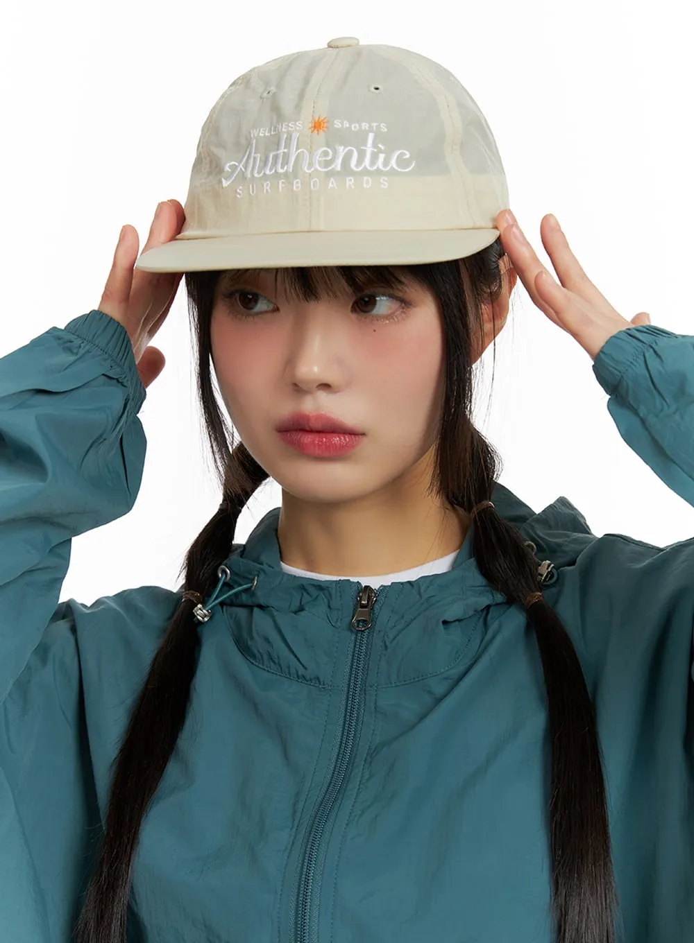 Nylon Lettering Embroidered Flat Cap IF421 sold by Lewkin product image thumbnail 2