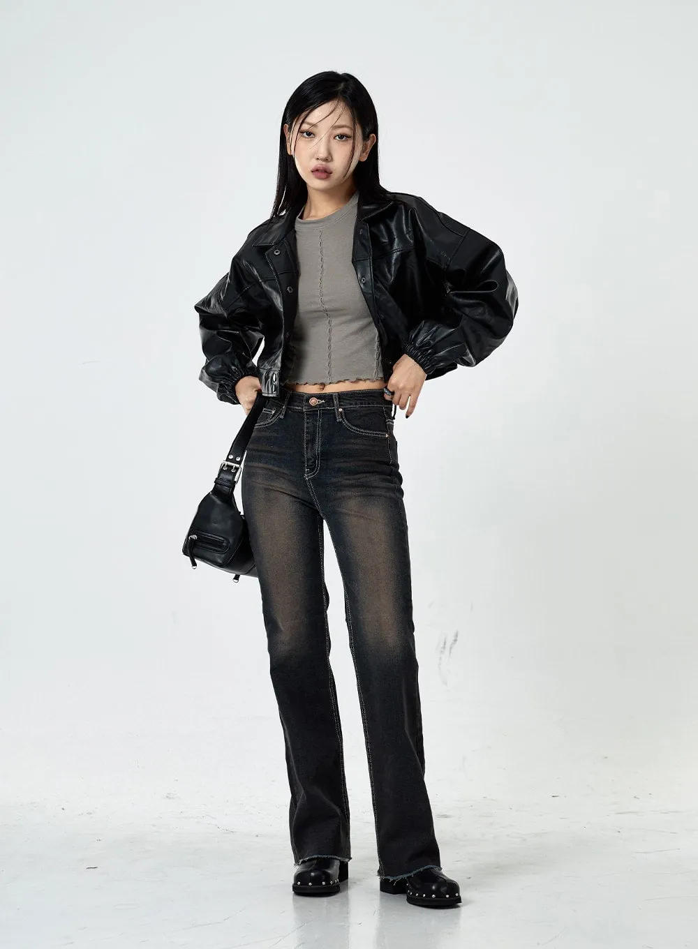 Basic Washed Bootcut Jeans CS07 sold by Lewkin product image thumbnail 3