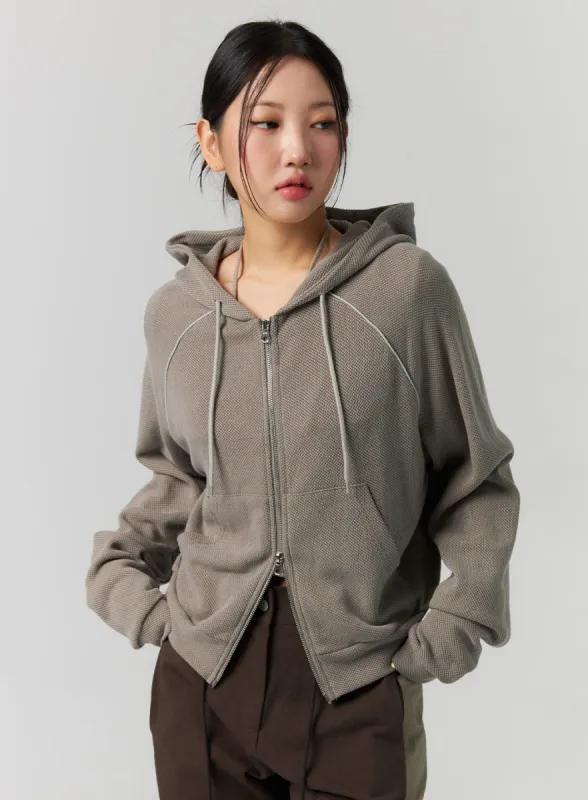 【2plan】Cent cable knit hooded zip-up Cable Knit Hooded Zip Up Sweater CO306 - Korean Women's