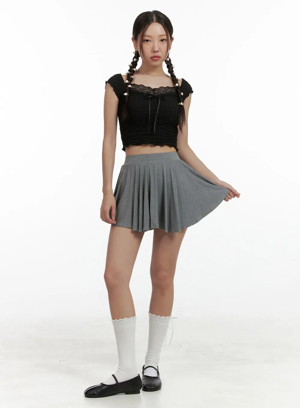 Flare Mini Skirt OL402 sold by Lewkin