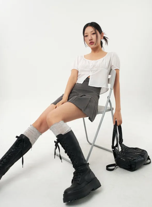 Mini Skirt With Belt CA325 sold by Lewkin