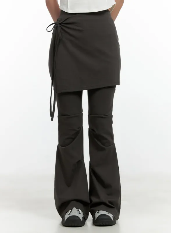 Pintuck Wrap Cotton Bootcut Pants CL410 sold by Lewkin
