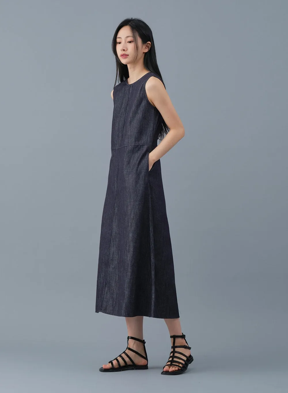 Loose Fit Maxi Denim Dress OA28 sold by Lewkin