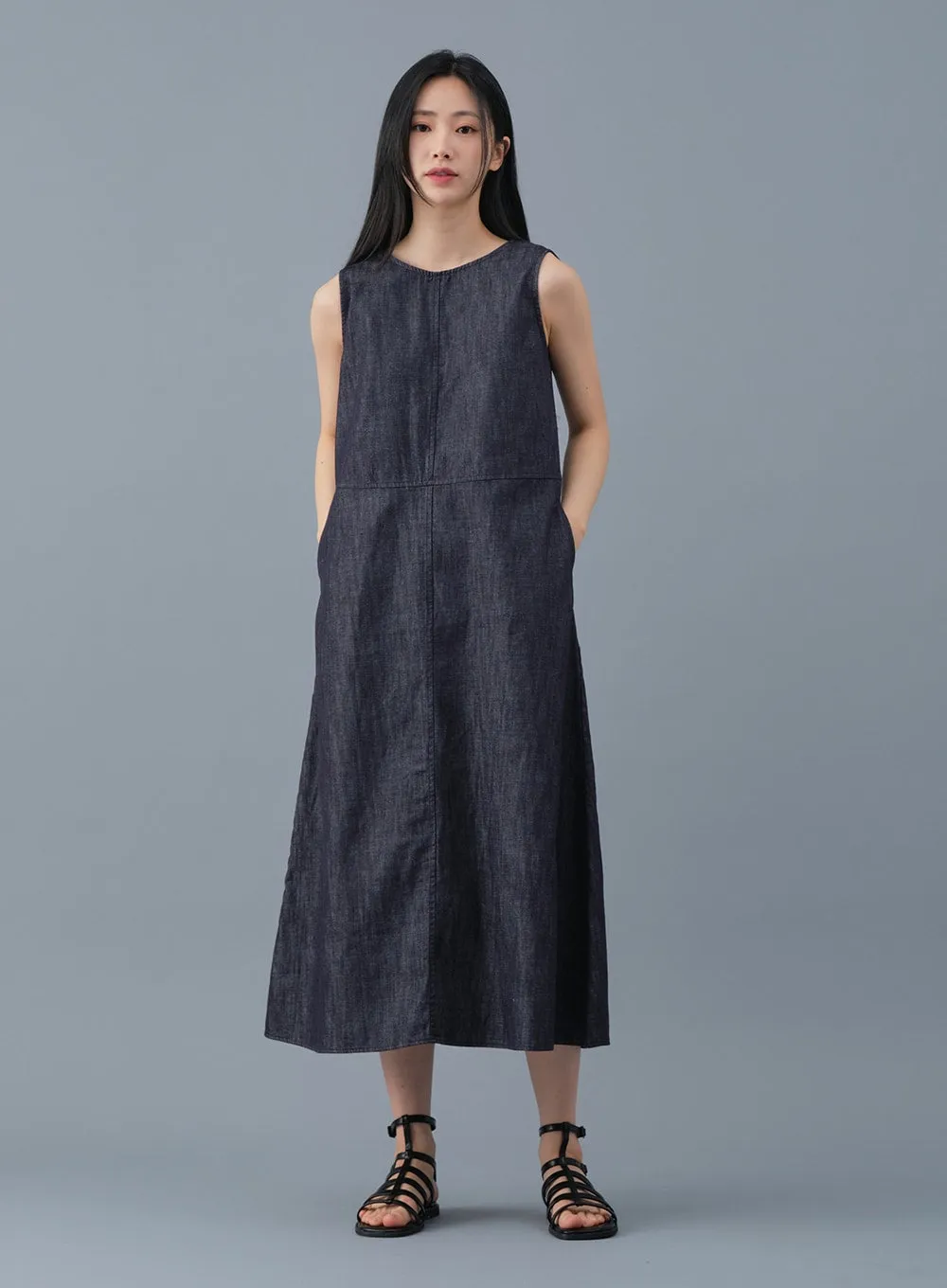 Loose Fit Maxi Denim Dress OA28 sold by Lewkin product image thumbnail 4