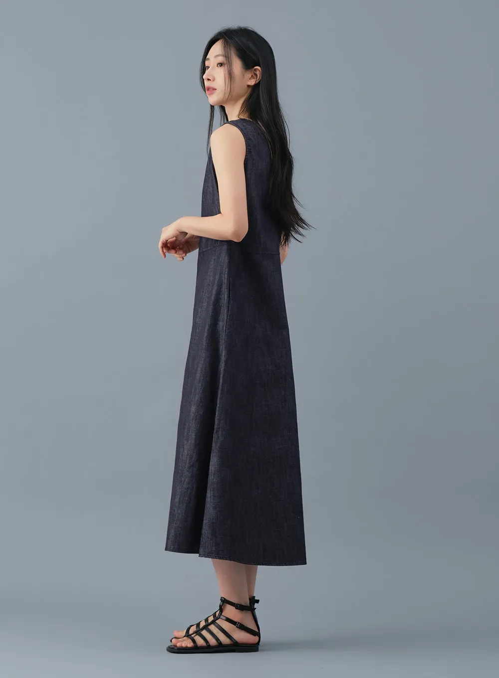Loose Fit Maxi Denim Dress OA28 sold by Lewkin product image thumbnail 2