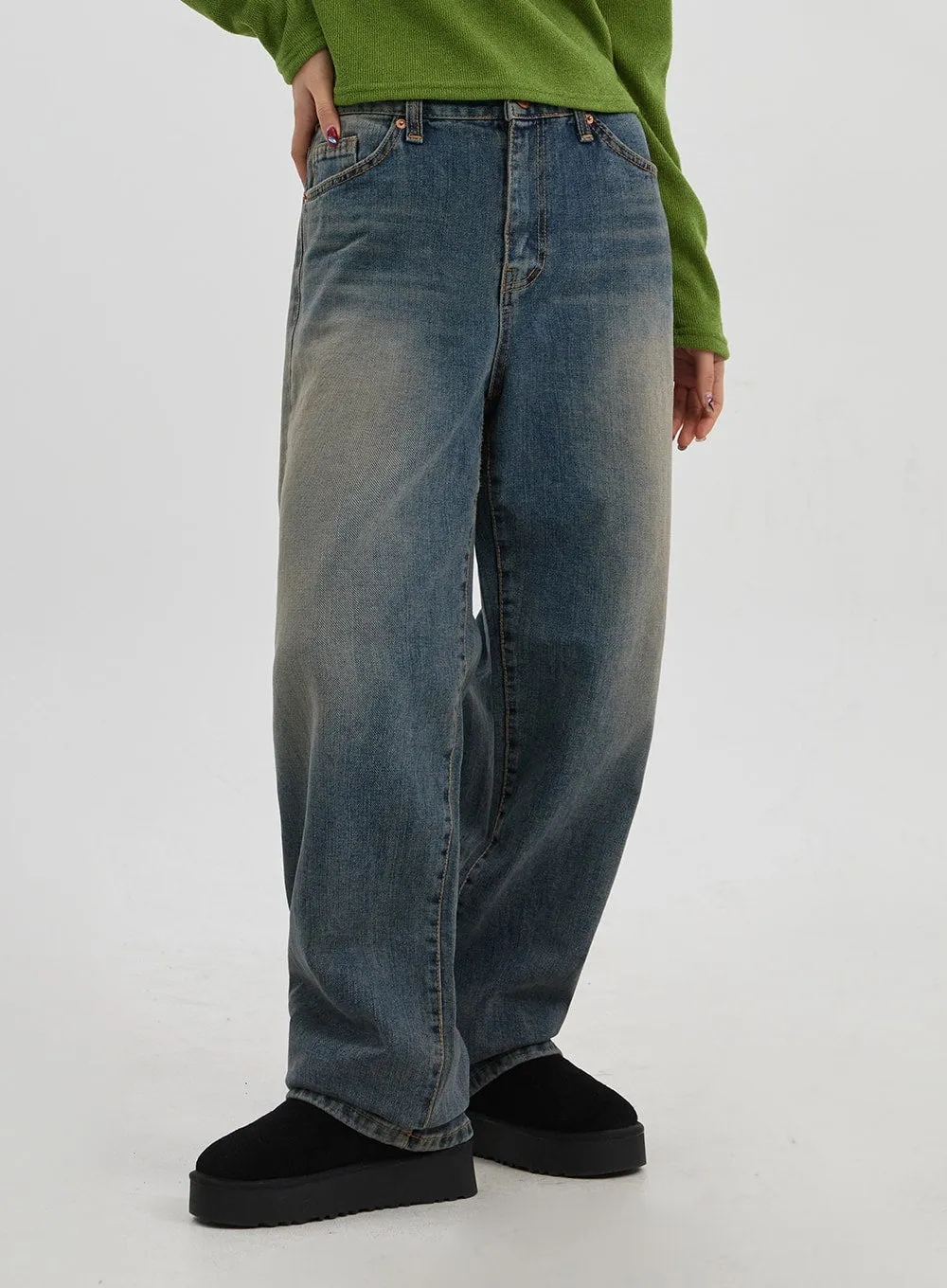 Mid-Rise Baggy Jeans Unisex CJ330 sold by Lewkin product image thumbnail 5