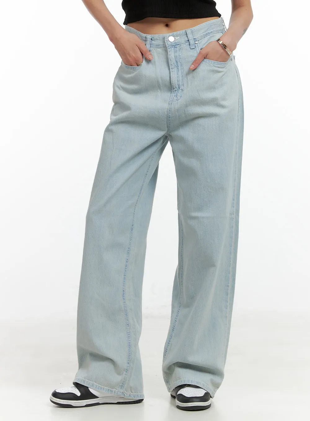 Denim Straight Leg Jeans CL404 sold by Lewkin