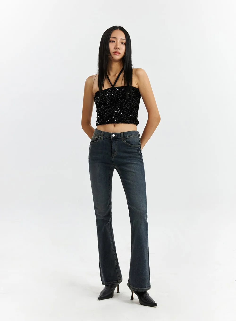 Washed Bootcut Jeans CD321 sold by Lewkin product image thumbnail 2
