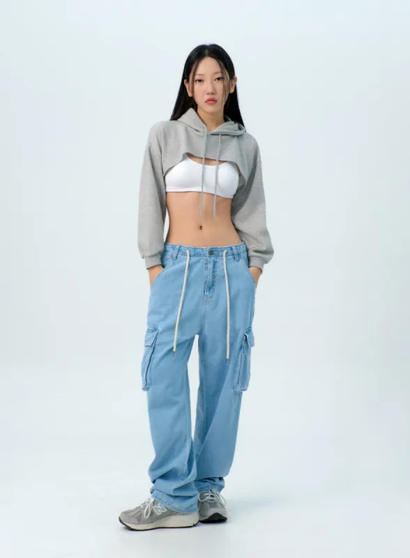 Waist String Cargo Jeans IG313 sold by Lewkin