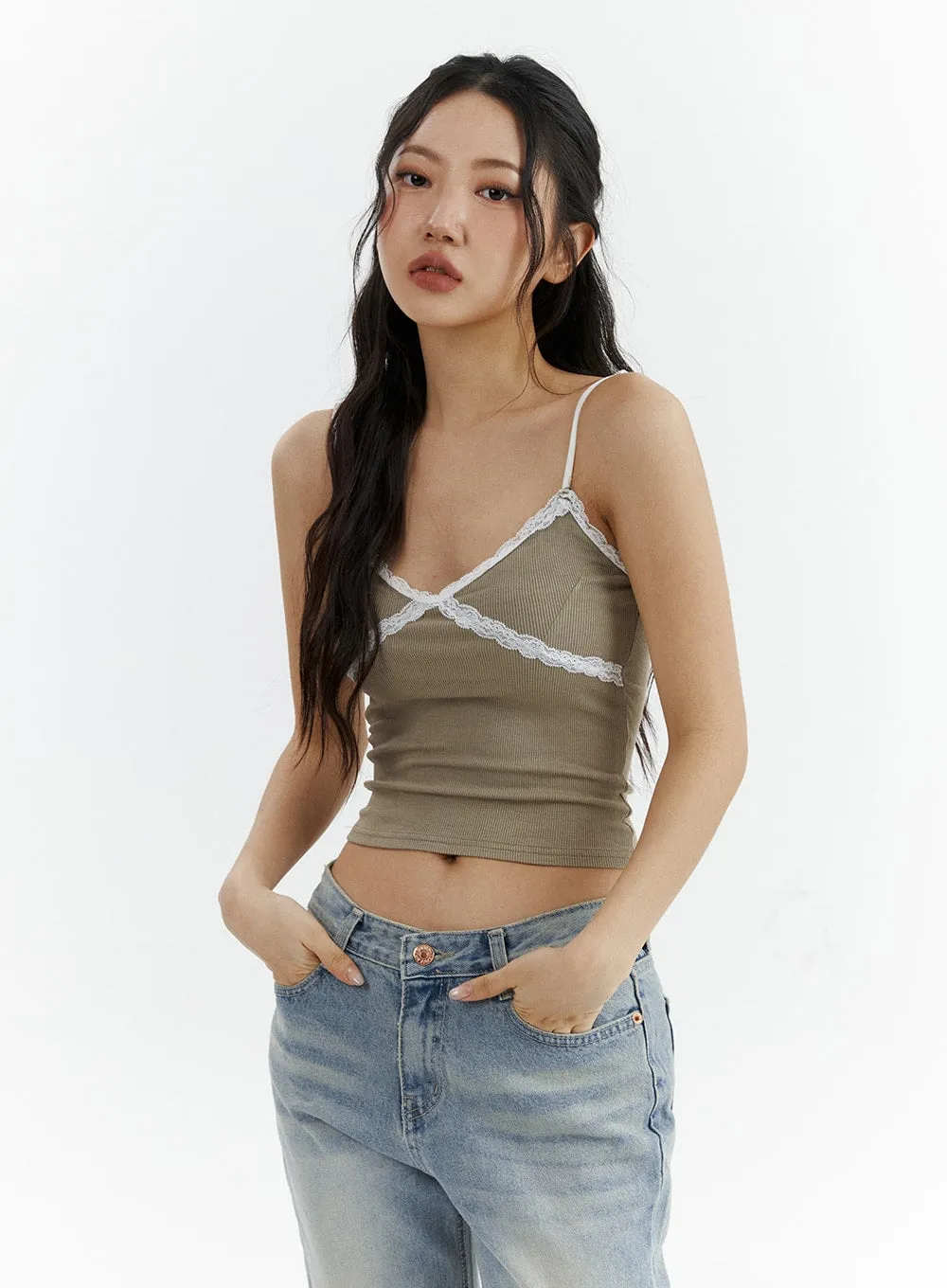 Lace Trim Camisole Top CJ423 sold by Lewkin product image thumbnail 5