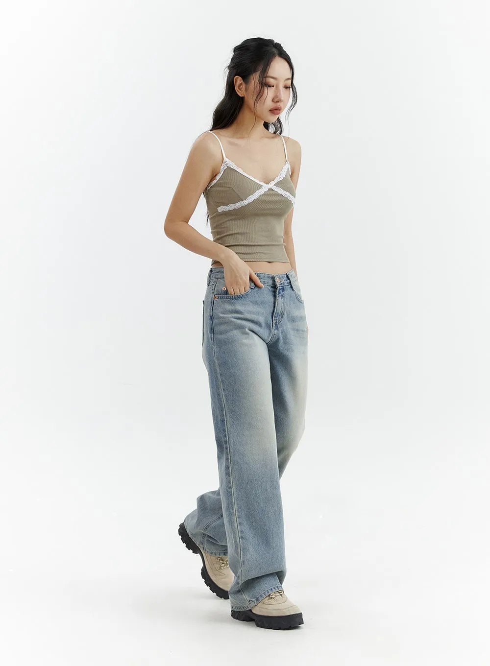 Lace Trim Camisole Top CJ423 sold by Lewkin product image thumbnail 3