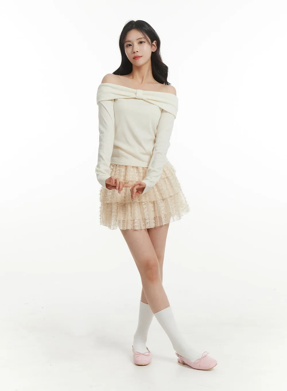 Off-Shoulder Long Sleeve Top OF428 sold by Lewkin product image thumbnail 2