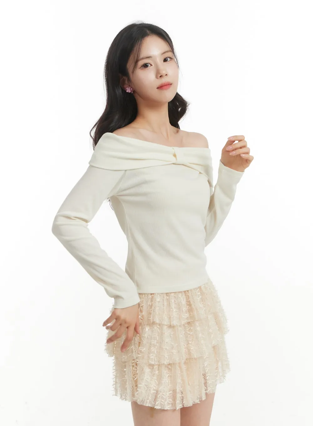Off-Shoulder Long Sleeve Top OF428 sold by Lewkin product image thumbnail 3