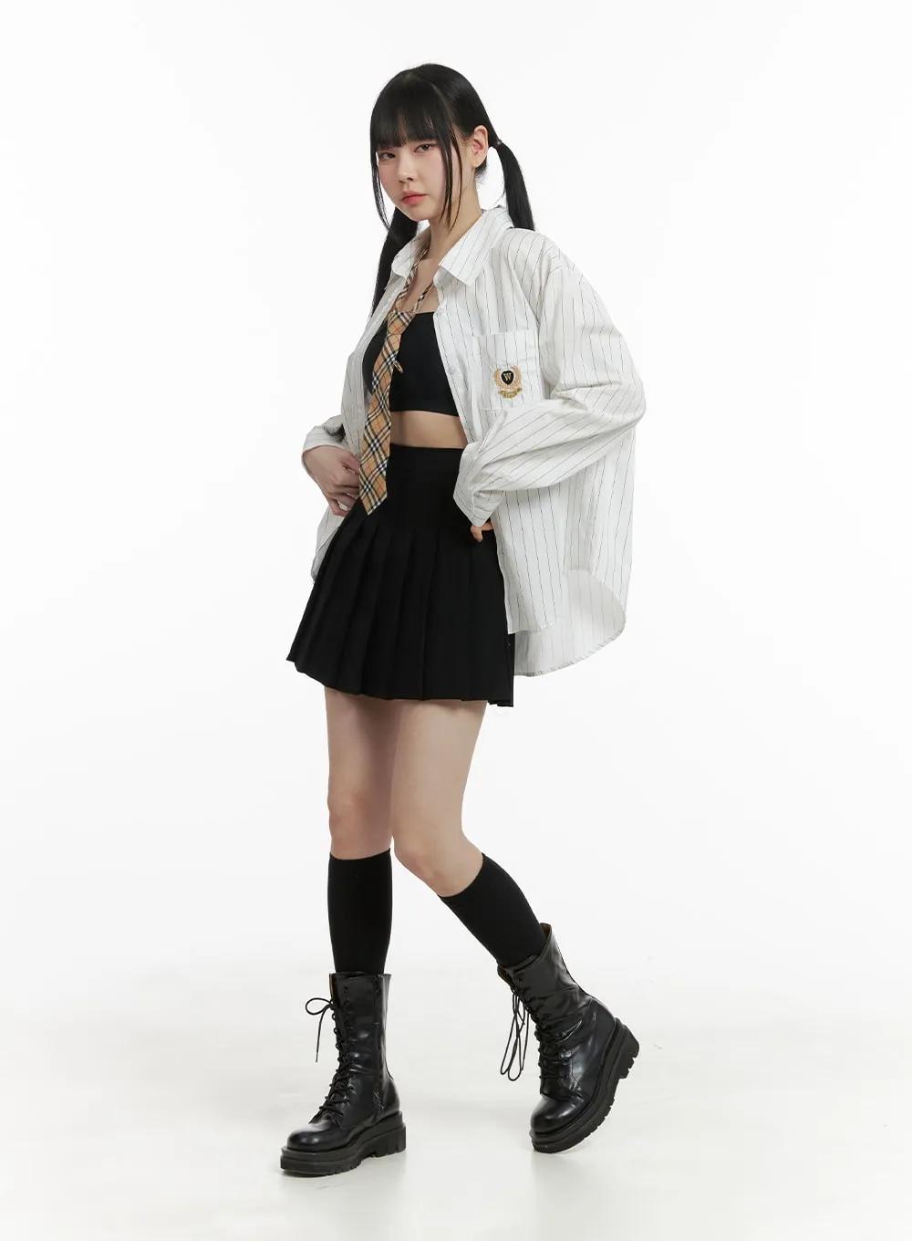 Oversized Striped Button-Up Long Sleeve OM426 sold by Lewkin product image thumbnail 2