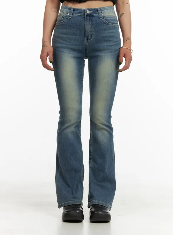 Washed Slim Bootcut Jeans CY429 sold by Lewkin