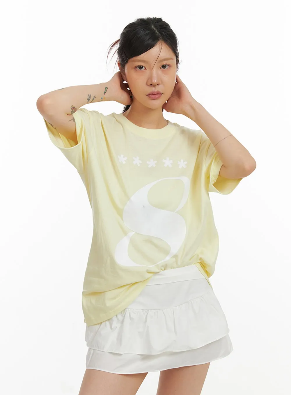Acubi Oversized Graphic Top IY410 sold by Lewkin product image thumbnail 4