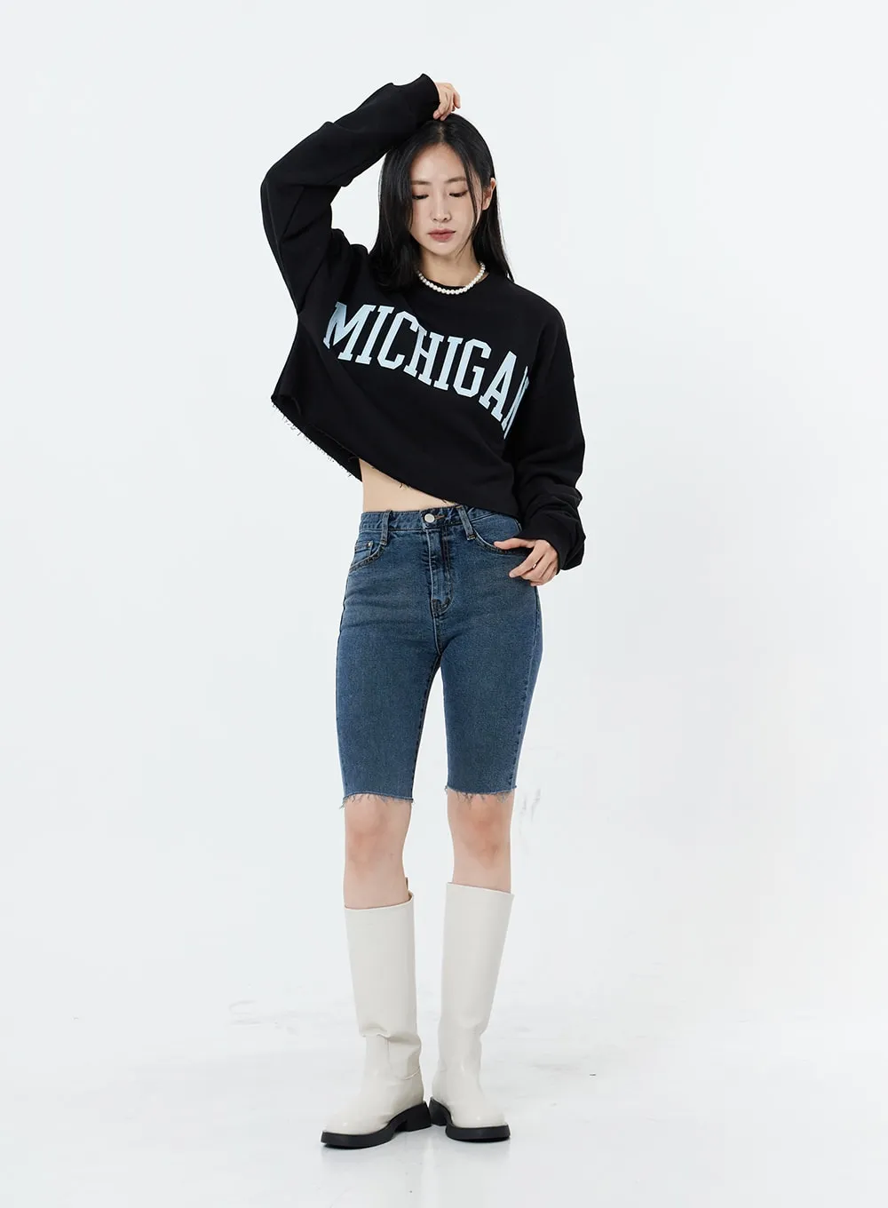 Basic Round Toe Wide Long Boots OS19 sold by Lewkin product image thumbnail 5