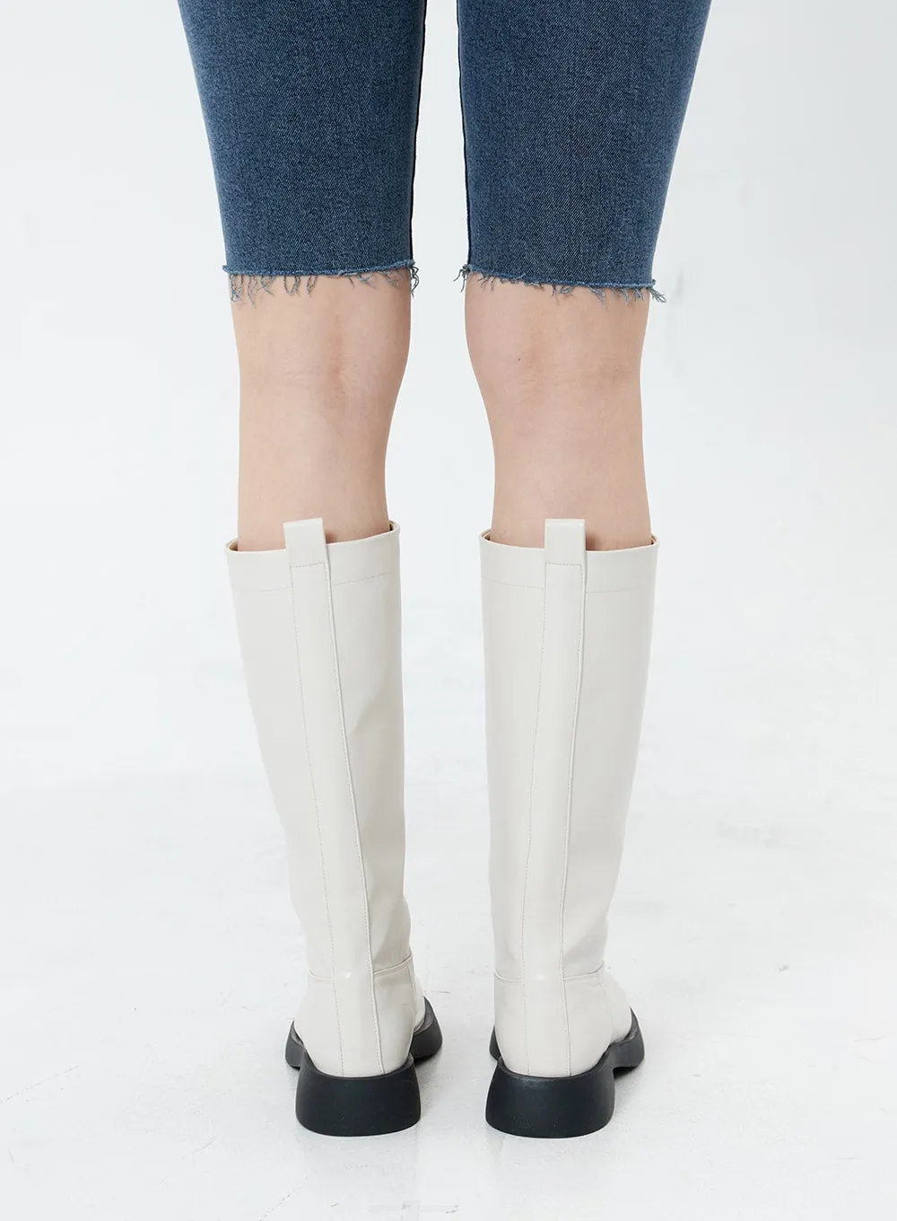 Basic Round Toe Wide Long Boots OS19 sold by Lewkin product image thumbnail 4