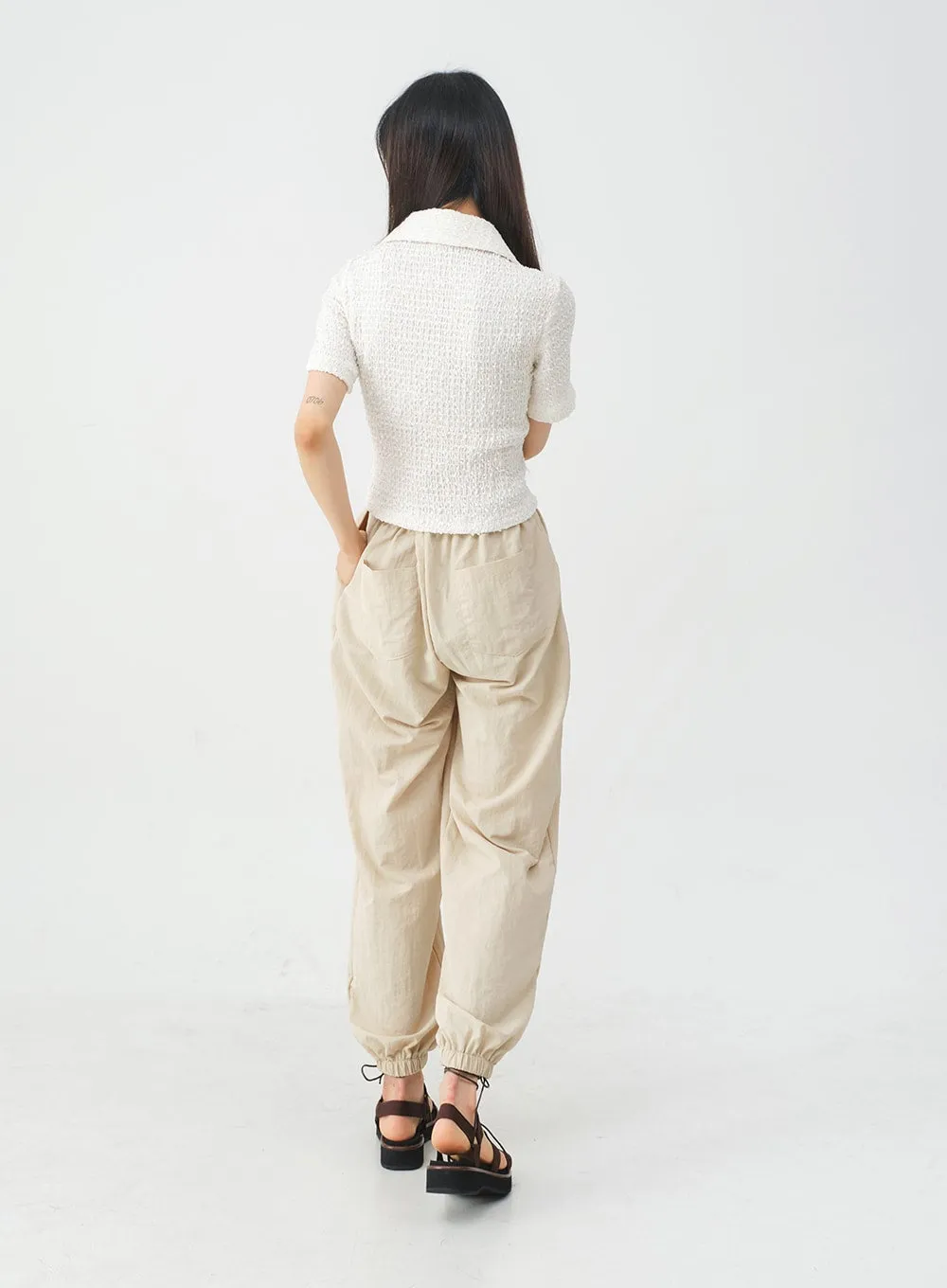 Nylon Pintuck Sweat Pants OJ09 sold by Lewkin product image thumbnail 4