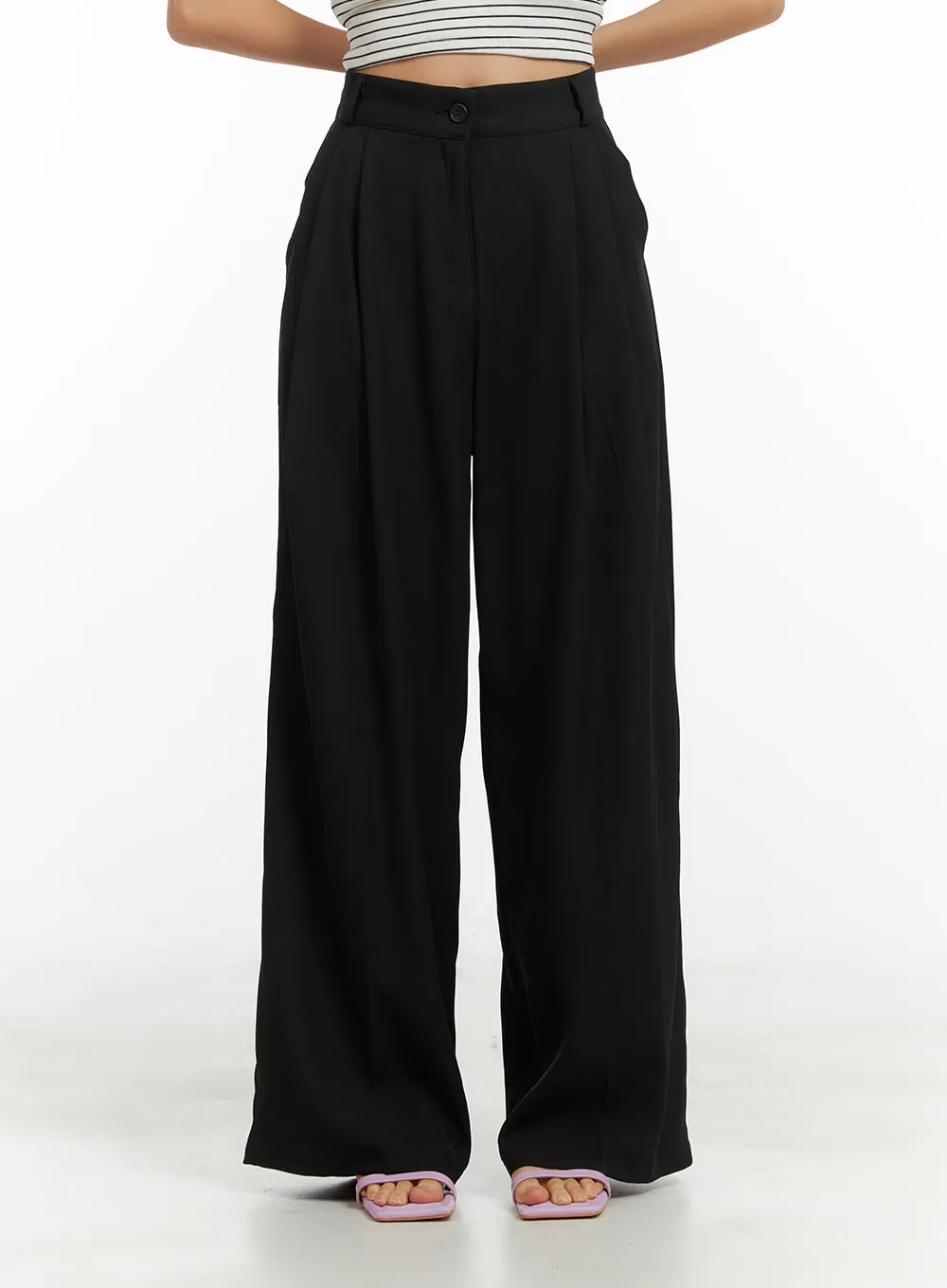 High-Waist Wide Fit Trousers OA415 sold by Lewkin product image thumbnail 2