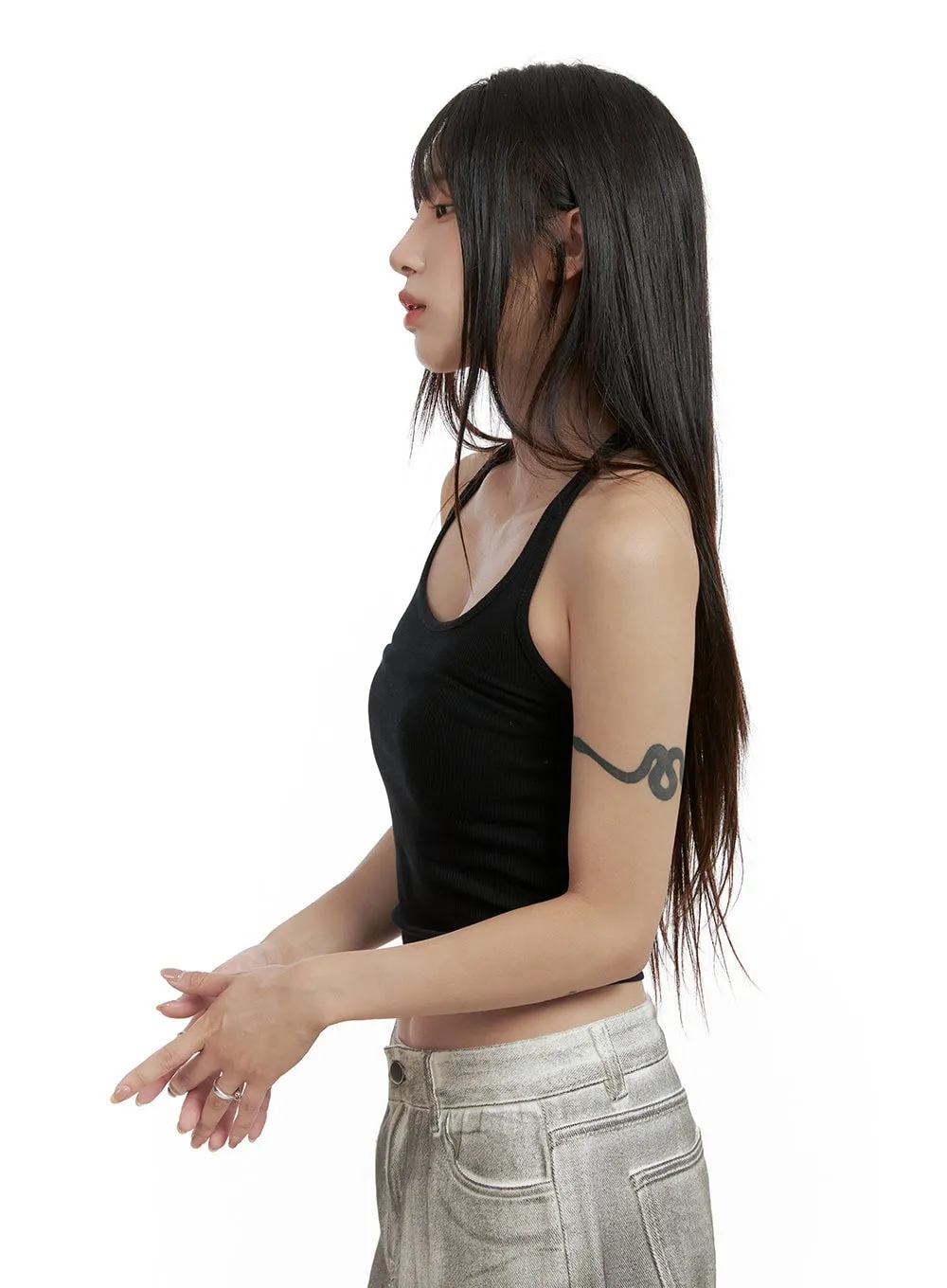 Solid Halter Neck Crop Top CL424 sold by Lewkin product image thumbnail 5