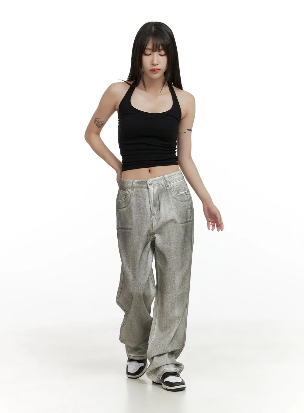 Solid Halter Neck Crop Top CL424 sold by Lewkin product image thumbnail 2