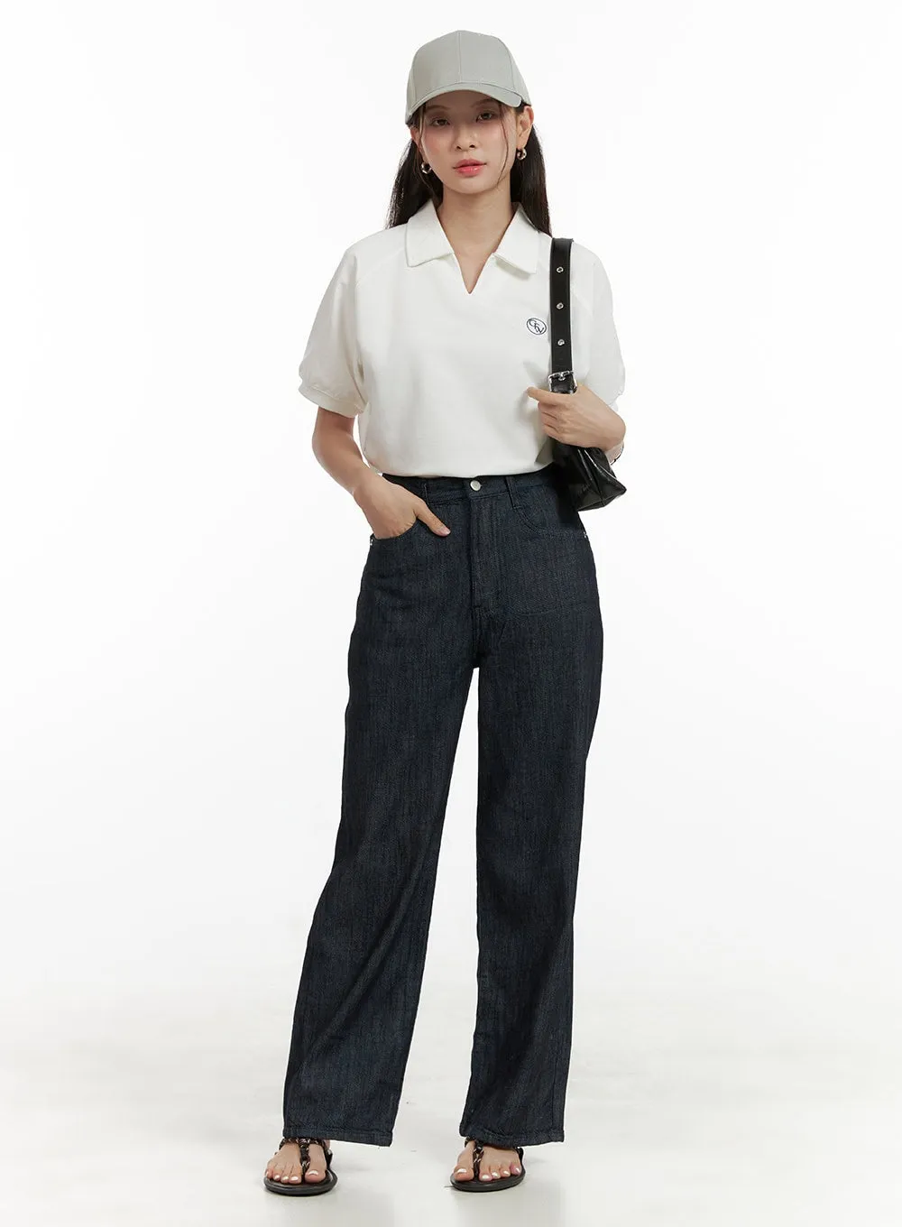 Denim Straight Fit Jeans OU413 sold by Lewkin