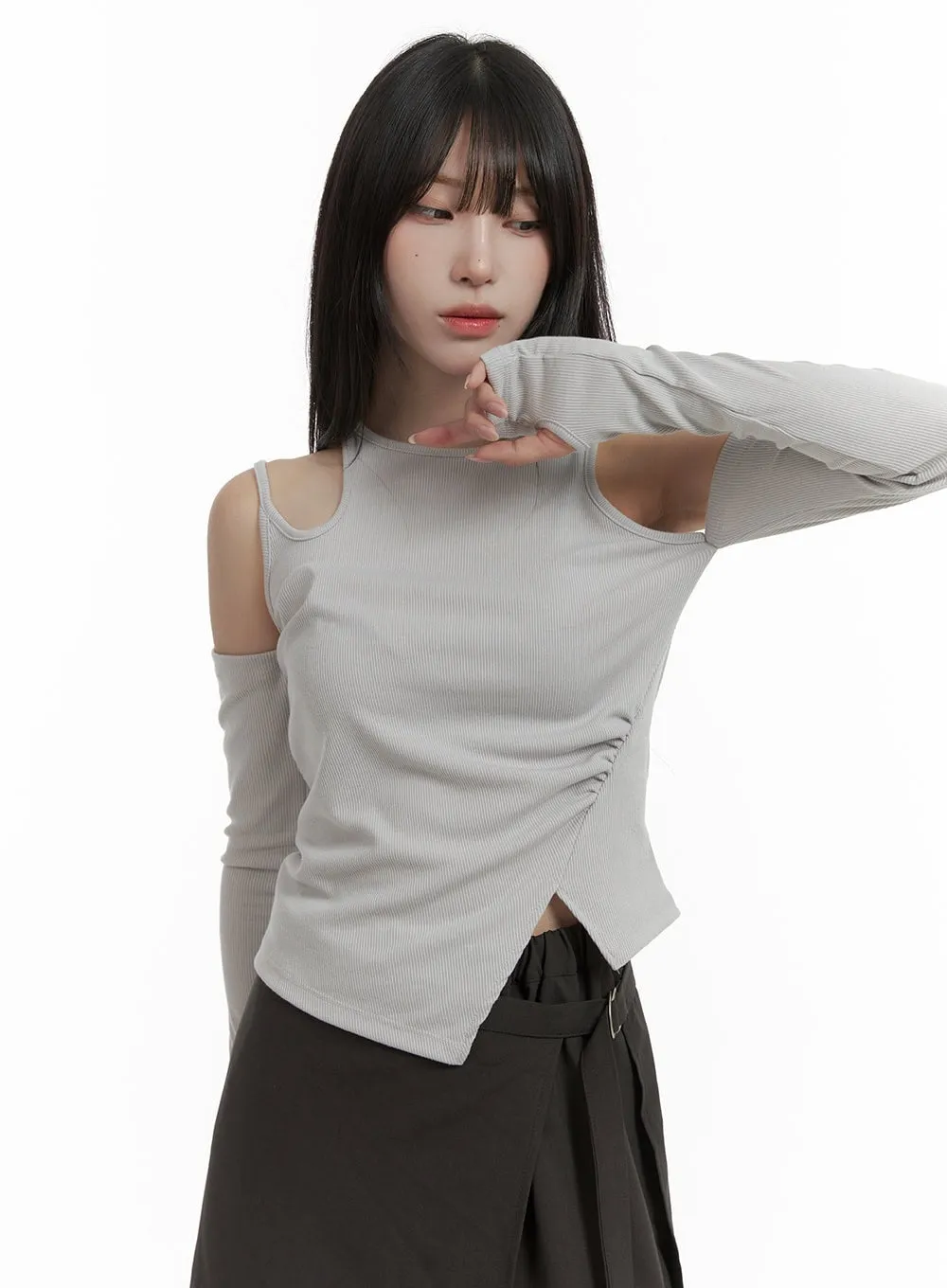 Harmony Unbalanced Cut Out Long Sleeve CA426 sold by Lewkin product image thumbnail 4