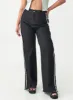 Side Tassle Zip-Up Slit Jeans IU20 sold by Lewkin