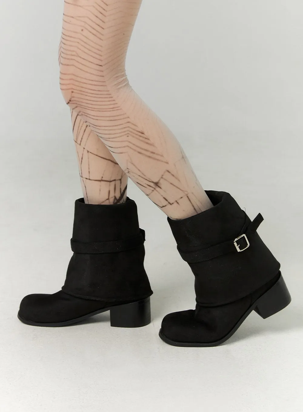 Suede Midi Buckle Boots CN321 sold by Lewkin product image thumbnail 3