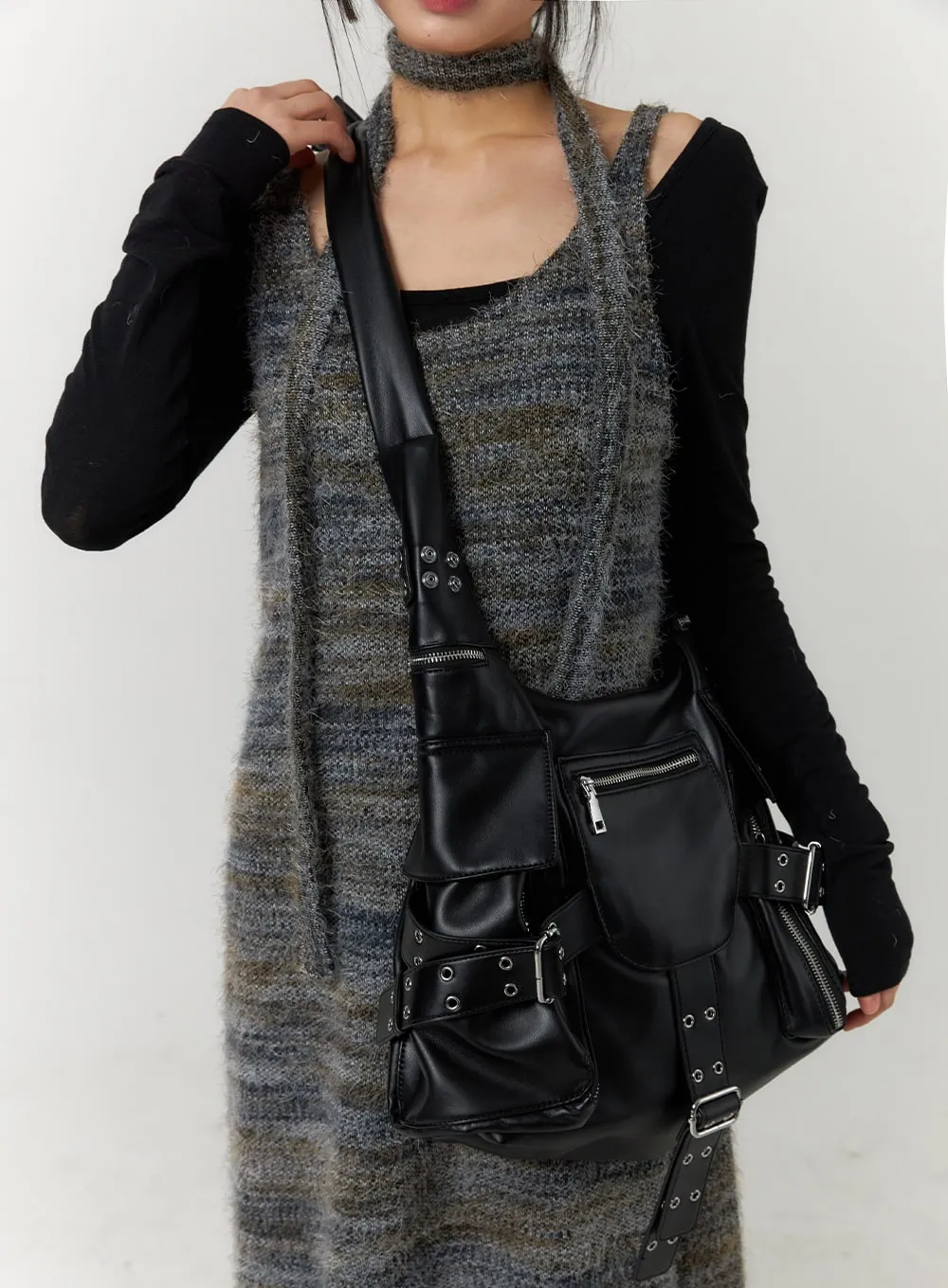 Faux Leather Buckle Crossbody Bag CF407 sold by Lewkin product image thumbnail 3