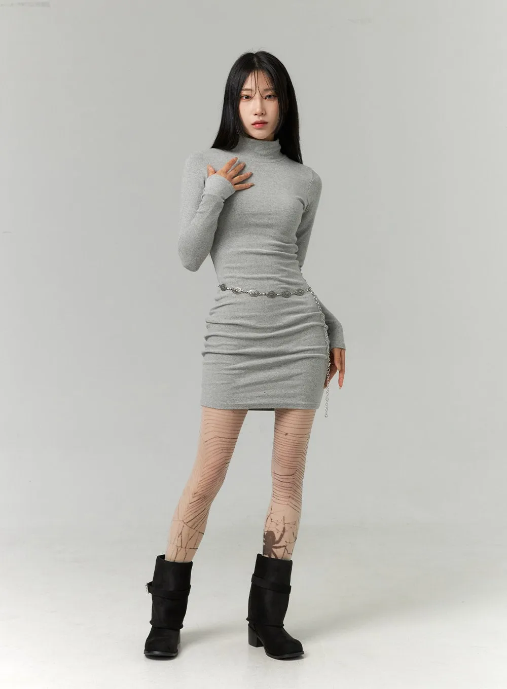 Suede Midi Buckle Boots CN321 sold by Lewkin product image thumbnail 4