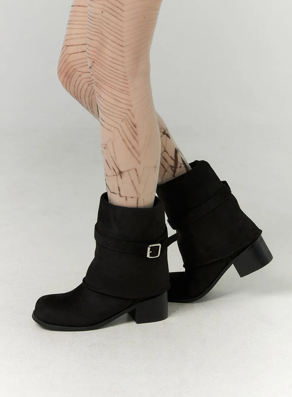 Suede Midi Buckle Boots CN321 sold by Lewkin product image thumbnail 2