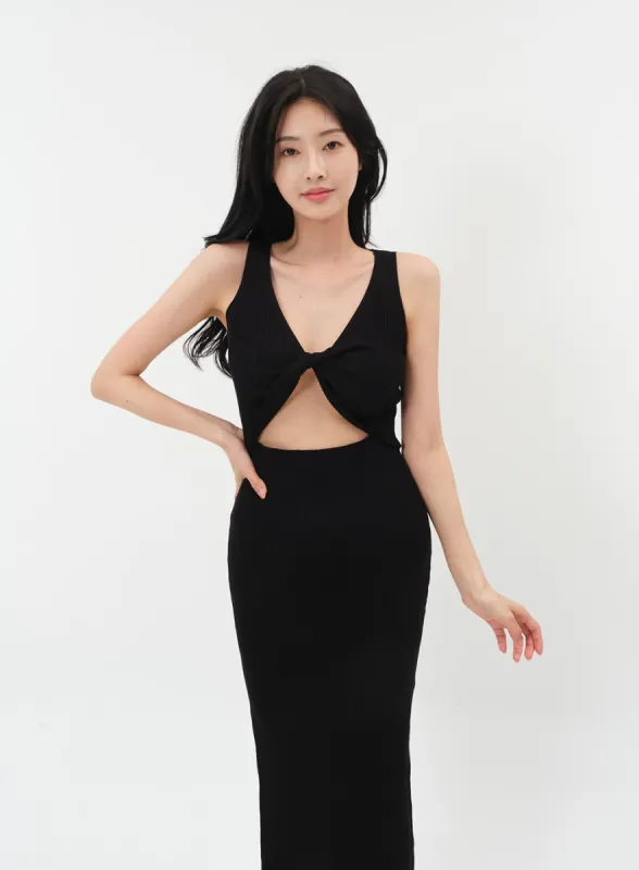 Front Cut Out Maxi Sleeveless Dress IM5 sold by Lewkin