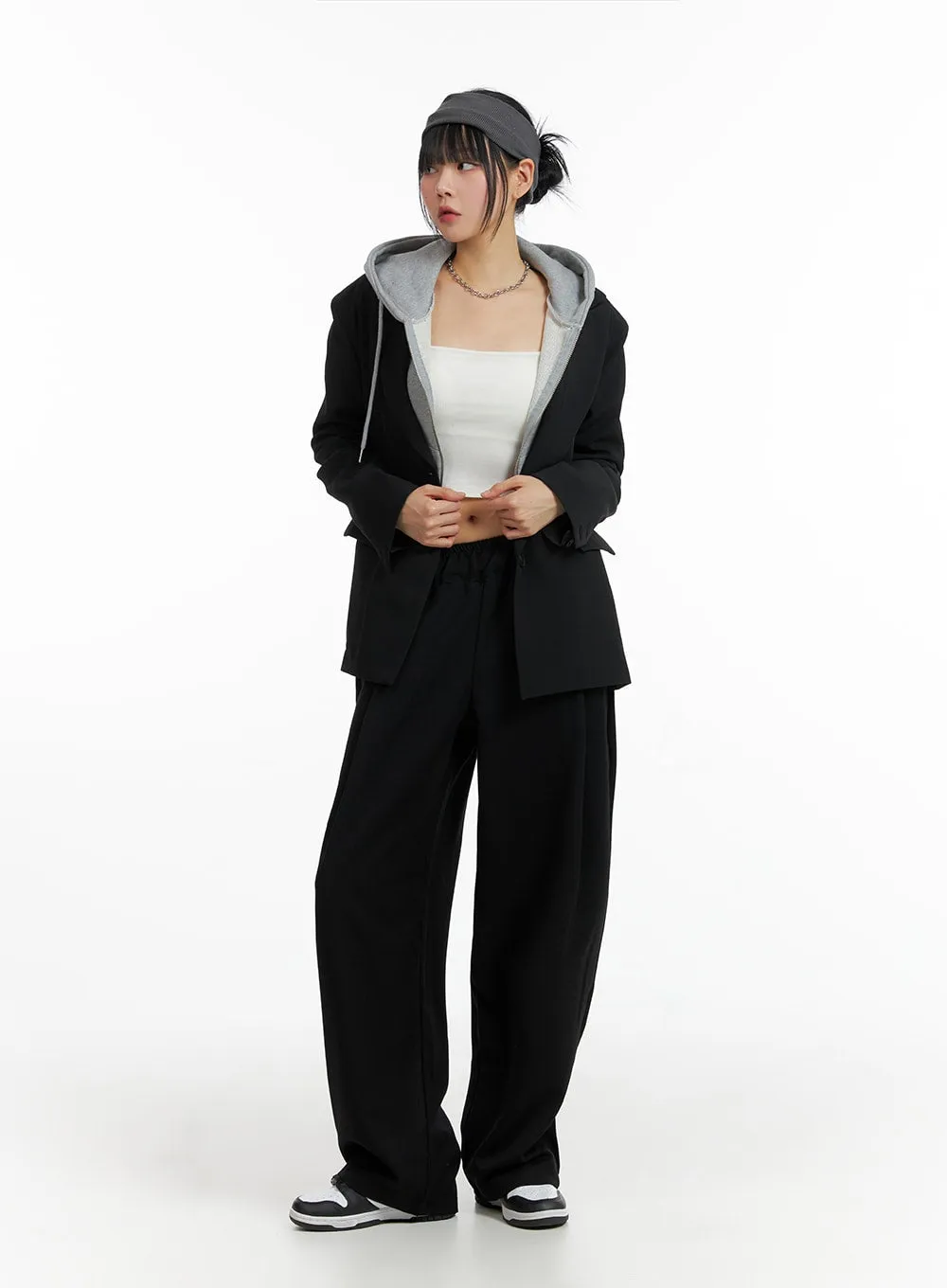 Oversized Solid Blazer Jacket IF402 sold by Lewkin product image thumbnail 5