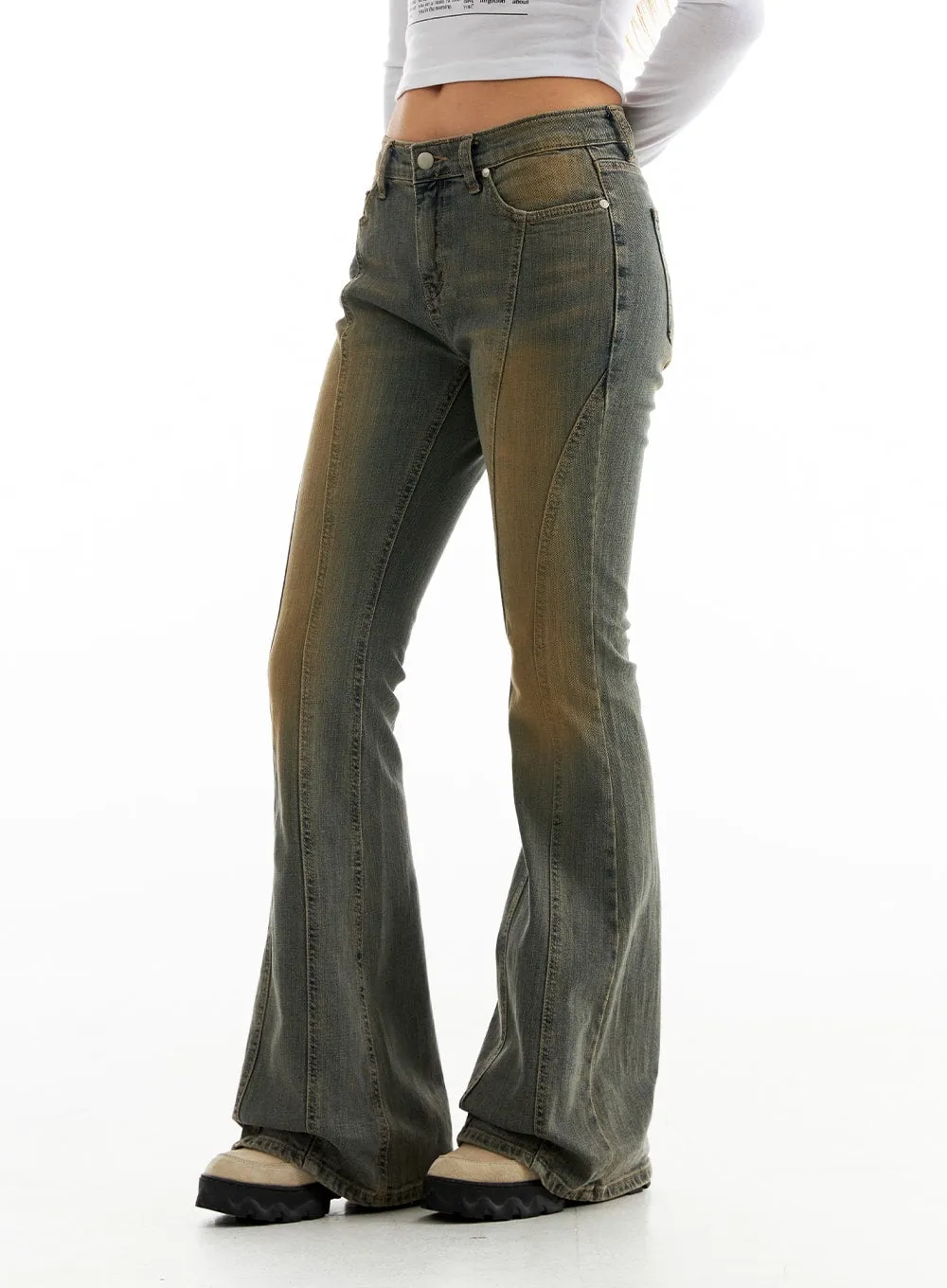 Stitched Bootcut Jeans CO313 sold by Lewkin product image thumbnail 5