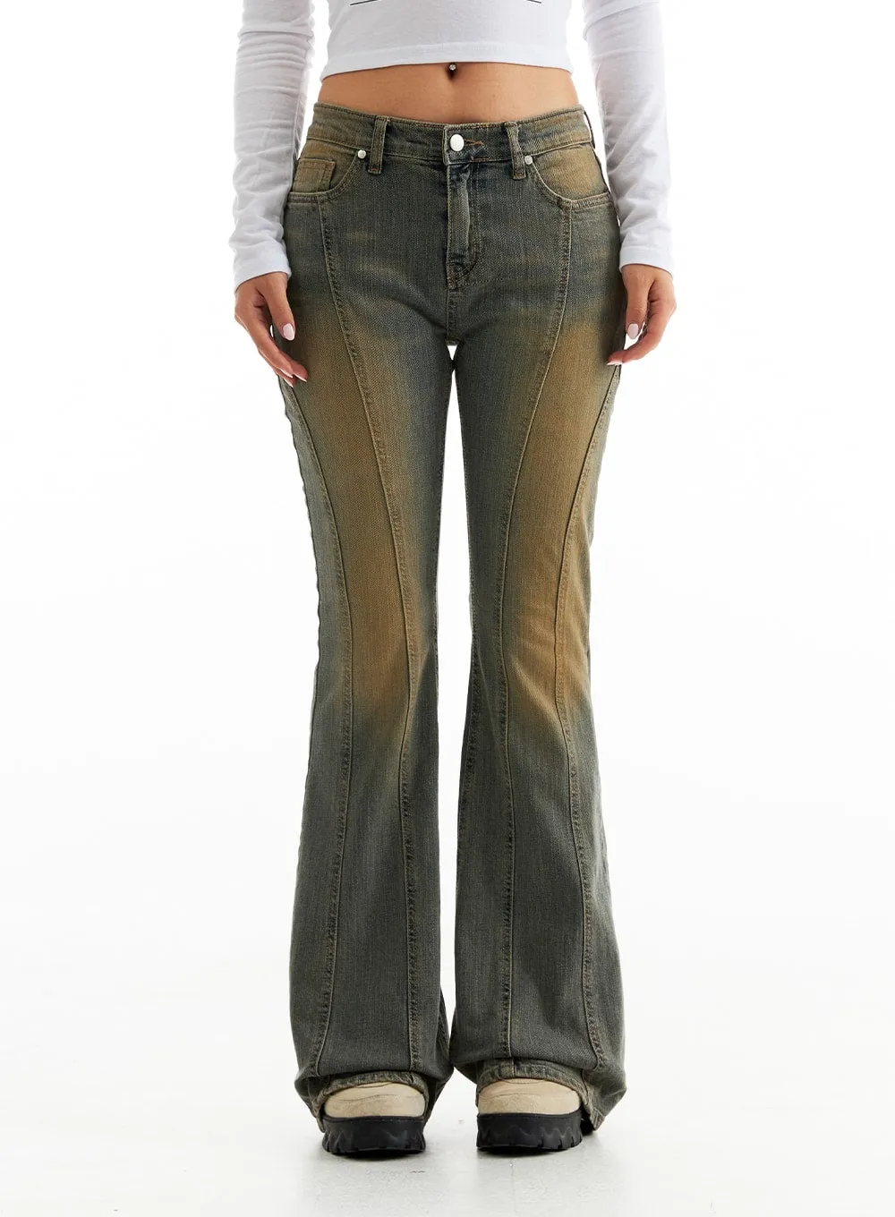 Stitched Bootcut Jeans CO313 sold by Lewkin product image thumbnail 2