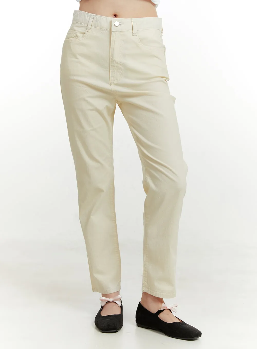 Cotton Blend Straight Leg Pants OU419 sold by Lewkin product image thumbnail 2