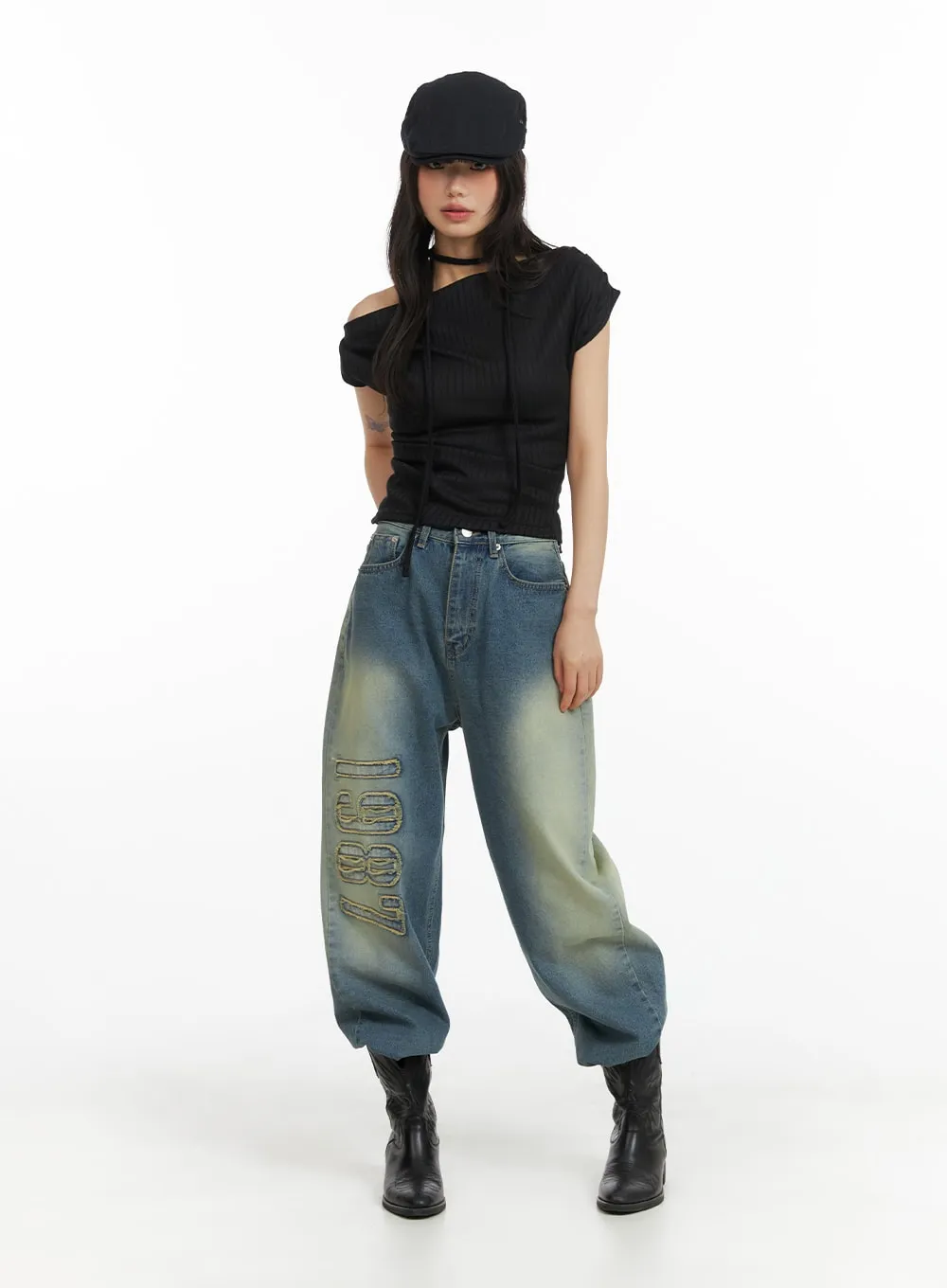 Distressed Baggy Straight Jeans CM413 sold by Lewkin product image thumbnail 2